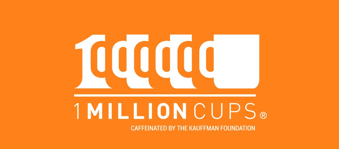one million cups logo of a cup with an orange background