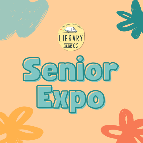 Promotional graphic with the LOTG logo above blue Senior Expo text on a tropical background.