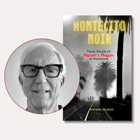 Promotional graphic for Montecito Book talk featuring author's portrait and book cover.