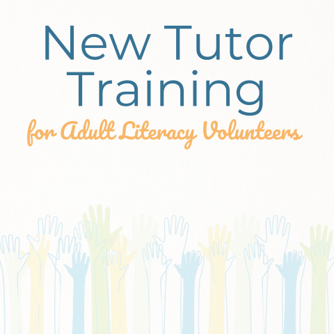 New Tutor Training for Adult Literacy on transparent cream background