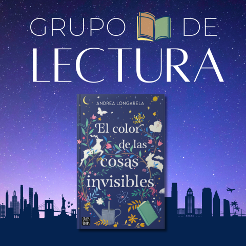 Promotional graphic for SB Lee Grupo de Lectura "El Color de Las Cosas Invisibles"