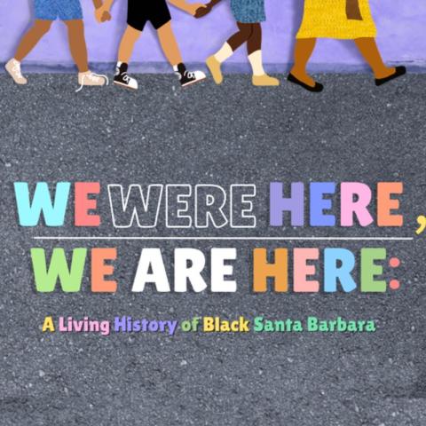 Illustration of several diverse people holding hands and walking together.