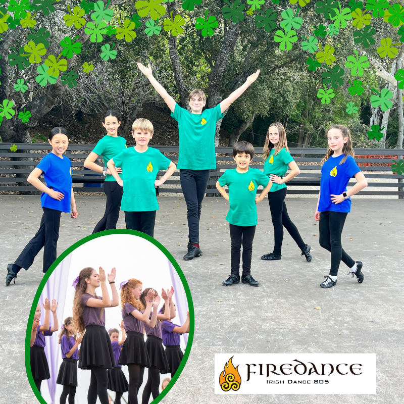Promotional graphic for Irish Dance 805 performance at SBPL